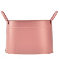 Itens Plantador de metal oval vaso rosa 24/21/18cm conjunto de 3 peças