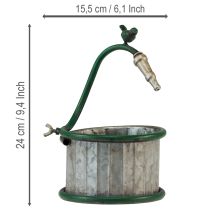 Itens Vaso de metal, coletor de água da chuva, com design de pássaro, decoração para varanda, Ø15,5 cm