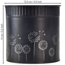 Itens Vaso em forma de dente-de-leão, preto, Ø12,5cm, A14cm