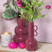 Itens Vaso moderno e artístico com gargalo longo e alças redondas para interiores elegantes, 24 cm