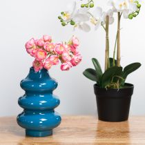 Itens Vaso, acessório para casa com superfície ondulada para um ambiente moderno, 23 cm