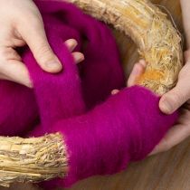 Itens Cordão de lã macia feltrada para designs decorativos e arranjos sazonais 2m Rosa
