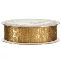 Itens Fita de Natal fita de joias de ouro com estrelas W25mm L15m