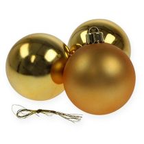 Itens Bola de Natal de plástico ouro 6cm 12pcs