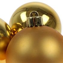 Itens Bola de Natal de plástico ouro 6 cm 12 unidades
