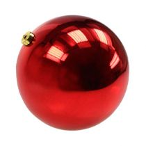 Itens Bola de Natal média de plástico vermelha 20cm