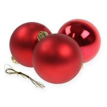 Itens Bola de Natal de plástico vermelho Ø6cm 12pcs
