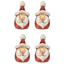 Itens Linda figura de Papai Noel em cerâmica, vermelha e branca, 10cm - decoração de Natal perfeita - 4 peças