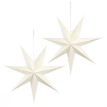 Itens Estrela de papel branca, 60 cm, conjunto de 2, decoração de Natal, estrela iluminada