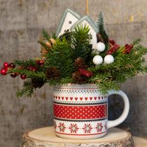 Itens Caneca de natal caneca cerâmica vermelha e branca Ø10cm H9cm