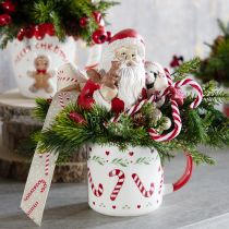 Itens Caneca de Natal cerâmica vermelha verde creme H9cm 2 unidades