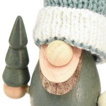Itens Decoração de gnomo de natal gnomo madeira verde hortelã Alt.14cm 6 unidades
