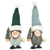 Itens Decoração de gnomo de natal gnomo madeira verde hortelã Alt.14cm 6 unidades