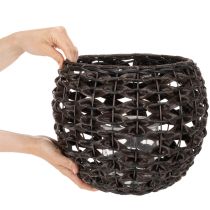 Itens Porta-velas trançado, preto e marrom, decoração de verão, Ø31cm A25cm