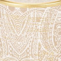 Itens Porta-velas de vidro com estampa paisley, Ø8cm, A9cm, 2 peças