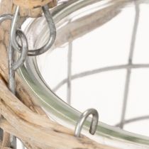 Itens Lanterna suspensa, vidro, metal, vime, Ø14,5cm, 2 peças