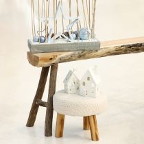 Itens Decoração de mesa de cerâmica com casa de lanterna Advento branco H18cm