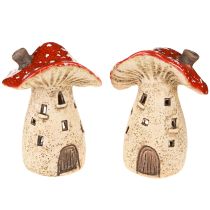 Itens Lanterna de cerâmica cogumelo decoração de outono H12,5/14cm 2 peças