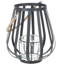 Itens Lanterna de metal com vidro, antracite, Ø23cm, A27cm