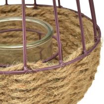 Itens Lanterna com alça e vidro roxo natural Ø18cm Alt.22cm