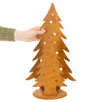 Itens Lanterna de Natal em metal com acabamento rústico, 46 cm de altura, 25,5 cm de largura.