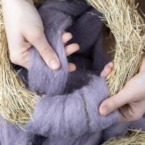 Itens Cordão de lã, fita de lã lilás claro, 10m de lã decorativa para floricultura e artesanato.