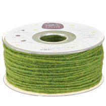 Itens Fio de lã para pavio, cordão de feltro verde musgo 3mm 100m
