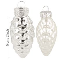 Itens Cones mix de vidro prata 5cm 14 unidades