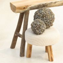 Itens Bola cônica para pendurar pinhas de amieiro caiadas de branco 12cm