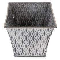 Itens Tigela de zinco com padrão de diamante, 22 cm × 12 cm