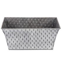 Itens Tigela de zinco com padrão de diamante, 26 cm x 15,5 cm