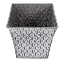 Itens Tigela de zinco com padrão de diamante, 26 cm x 15,5 cm
