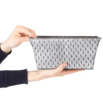 Itens Tigela de zinco com padrão de diamante, 26 cm x 15,5 cm
