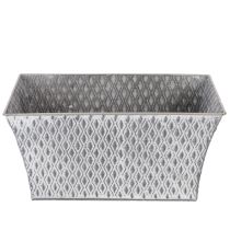 Itens Tigela de zinco com padrão de diamante, 30 cm × 18 cm, altura 15 cm.