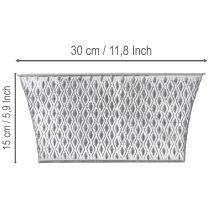 Itens Tigela de zinco com padrão de diamante, 30 cm × 18 cm, altura 15 cm.