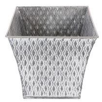 Itens Tigela de zinco com padrão de diamante, 30 cm × 18 cm, altura 15 cm.