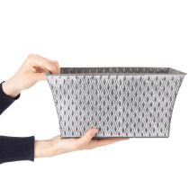 Itens Tigela de zinco com padrão de diamante, 30 cm × 18 cm, altura 15 cm.