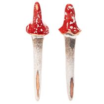Itens Estatueta de anão para colar, com barba longa e chapéu de cogumelo, decoração, 17 cm, 2 peças