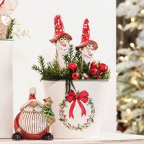 Itens Estatueta de anão para colar, com barba longa e chapéu de cogumelo, decoração, 17 cm, 2 peças