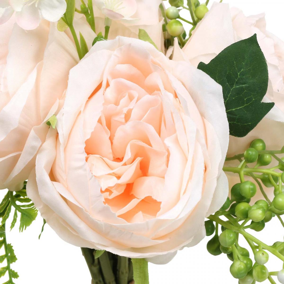 Buquê de rosas artificiais, buquê de flores de seda, rosas em buquê, buquê de rosas artificiais rosa L28cm