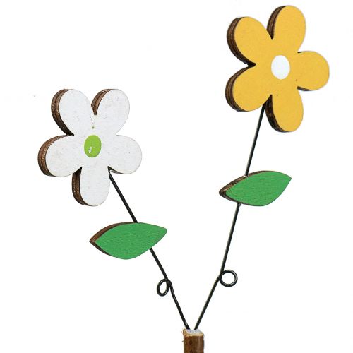 Itens Plugue decorativo de flor de madeira H44cm 6 unidades