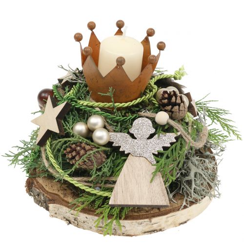 Floristik24 Pingente de anjo, abeto natural com mica 8 cm 6 unidades