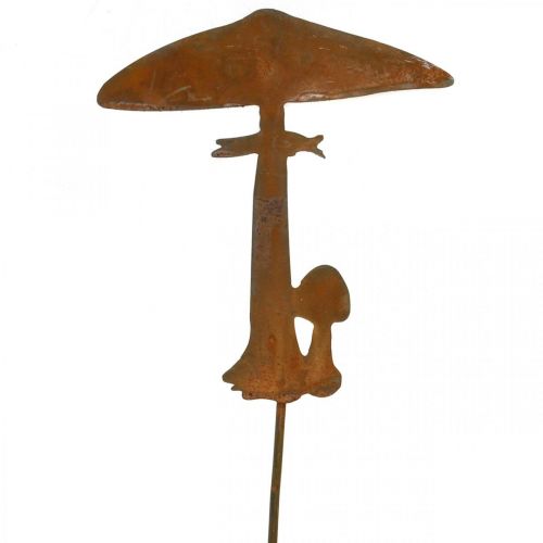 Floristik24 Estaca de jardim de cogumelo ferrugem deco decoração de outono de metal 44 cm