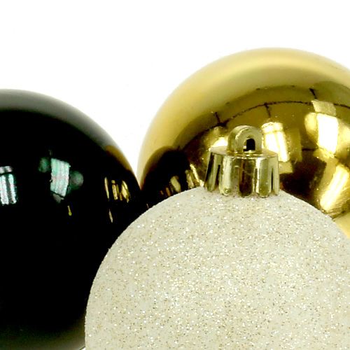 Itens Mistura de bugigangas de Natal preta, ouro Ø6cm 30pcs