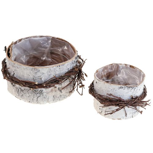 Floreira vaso em madeira de bétula branco Ø11/16cm conjunto de 2