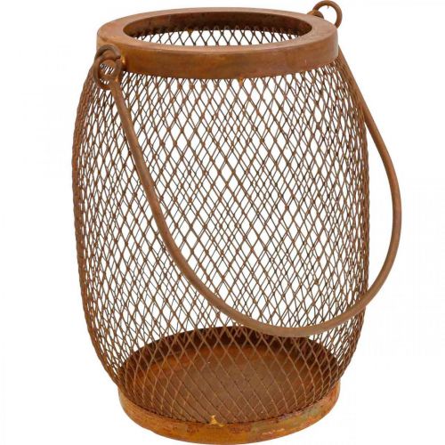 Floristik24 Lanterna decorativa com pega metal ferrugem Ø12.5cm Alt.17cm