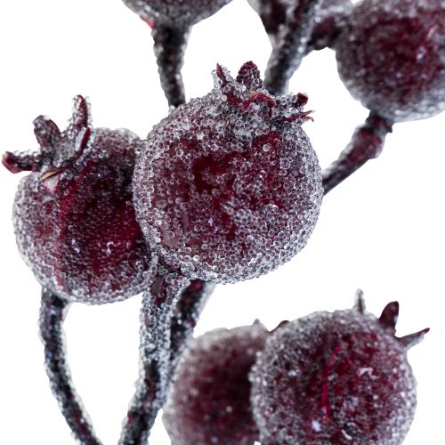 Floristik24 Ramo de rosa mosqueta ramo de baga frost artificial planta vermelha 25cm 12uds