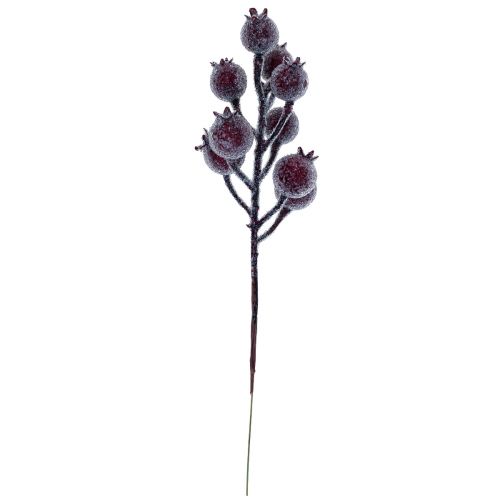Floristik24 Ramo de rosa mosqueta ramo de baga frost artificial planta vermelha 25cm 12uds