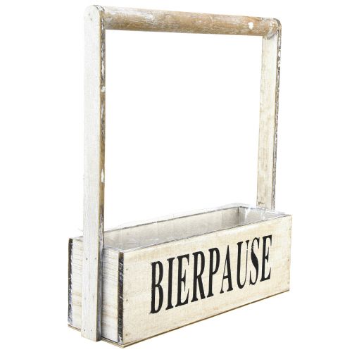 Caixa para plantas com alça caixa vintage “Beer Break” 30×9×10cm