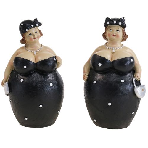 Floristik24 Figura decorativa mulher gordinha figura feminina decoração do banheiro H16cm conjunto de 2